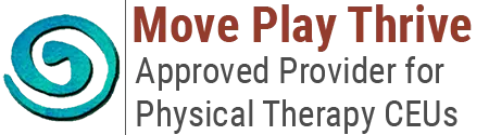 Move Play Thrive logo showing approval for Physical Therapy CEUs